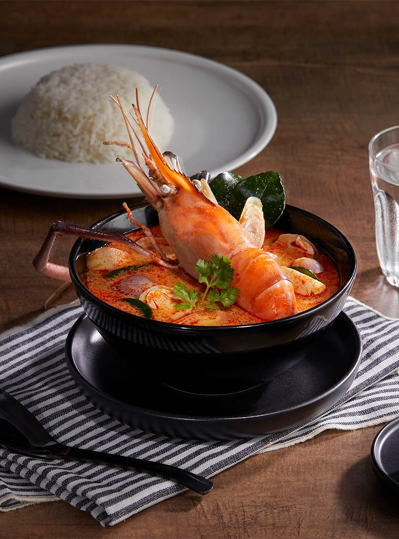 เมนูมะนาวแซ่บ - ต้มยำกุ้งน้ำข้น