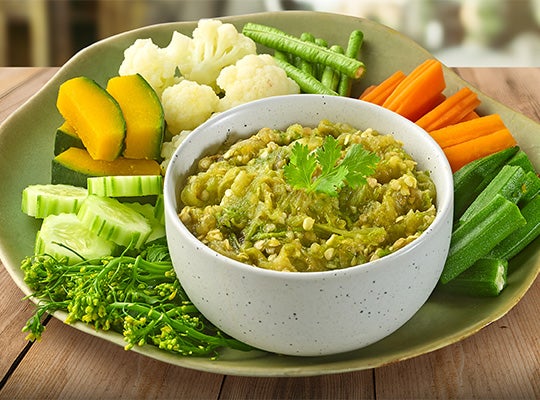 เมนูอาหารเจน้ำพริกหนุ่มเจ