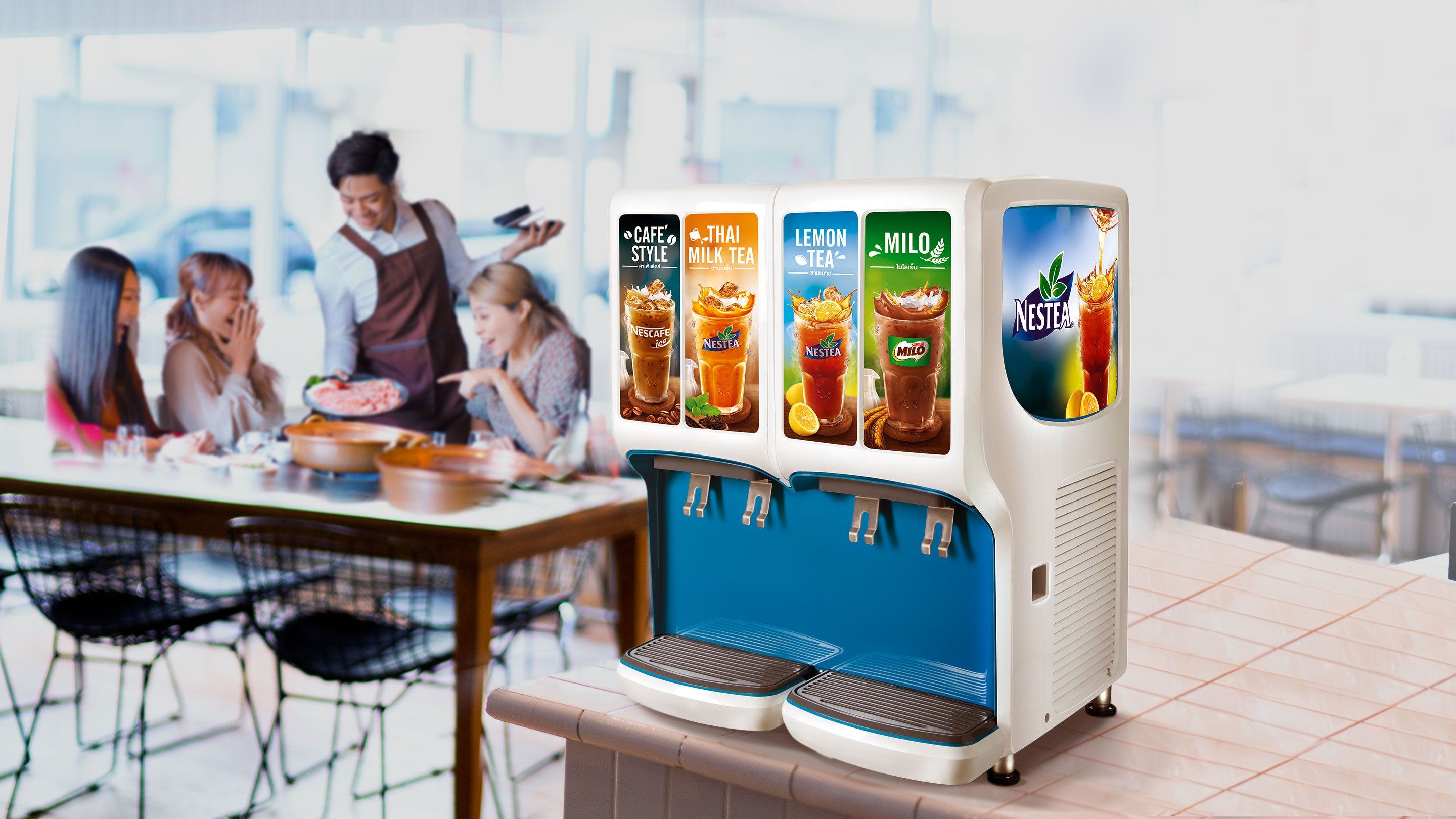 เครื่องกดน้ำหวาน เครื่องจ่ายน้ำหวาน ไอเท็มอัปกำไร ที่ร้านดังเลือกใช้