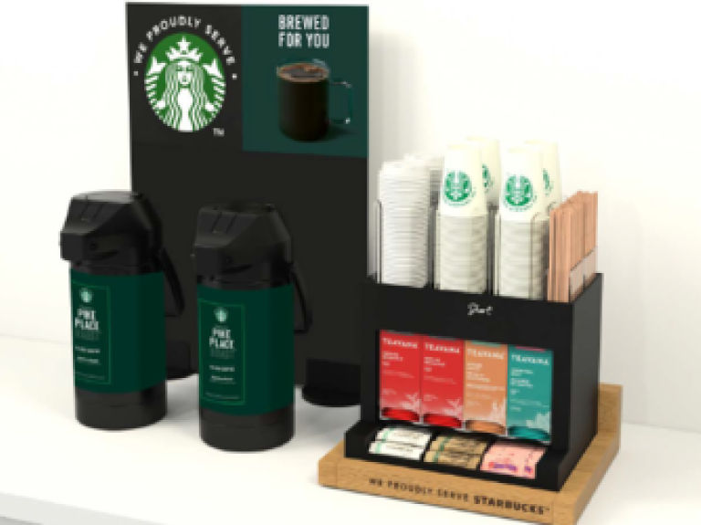 We Proudly Serve Starbucks แบบบริการชงสด